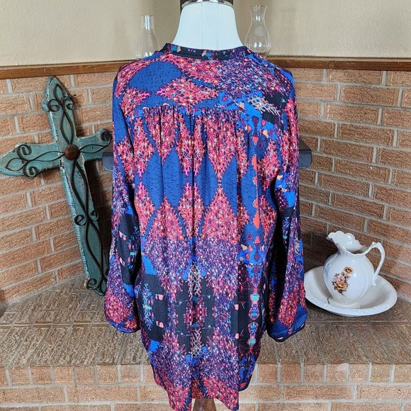 Plenty by Tracy Reese Abstract Pullover Blouse Size M - Picture 3 of 5
